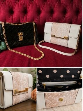 Vintage Anne Klein Handbag Bundle • Quilted Patent Chain Bag/Snake Embossed Bag